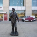 Frank Broyles statue by Dr. Gary Renegar outside the Frank Broyles Athletic Center at the University of Arkansas in Fayetteville.