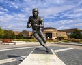 Bronze statue of Doak Walker on Doak Walker Plaza, Southern Methodist University, Dallas, Texas Royalty Free Stock Photo