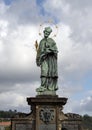 Saint John of Nepomuk, Charles Bridge, Prague, Czech Republic Royalty Free Stock Photo