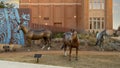 Bronze statues of three famed cutting mares at the Anne Walton Cowgirl Park in Fort Worth, Texas.