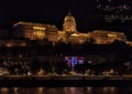 Buda Castle Hill at night, Budapest, Hungary Royalty Free Stock Photo