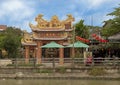Buddhist temple on the shore of the Thu Bon River, Hoi An, Vietnam Royalty Free Stock Photo