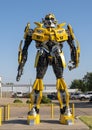 Bumblebee transformer outside the West location of the G&M Body in Stillwater, Oklahoma.