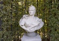 Carrara marble bust of a Roman Emperor, sculpture garden, Rijksmuseum, Amsterdam, Netherlands Royalty Free Stock Photo