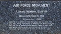 Carved information stone of the `Air Force Monument` by sculptor Leonard McMurry in downtown Oklahoma City