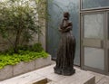 Penelope by Antoine Bourdelle atop a fountain in a courtyard of the Kimbell Art Museum.