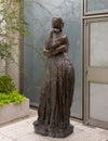 Penelope by Antoine Bourdelle atop a fountain in a courtyard of the Kimbell Art Museum.