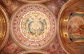 Pictured ceiling near arch inside Cathedral Royalty Free Stock Photo