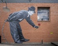 Charlie Chaplin mural by Steve Hunter at TYPO in Oak Cliff, Dallas.