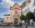 Church of Santa Maria de la Mesa in Zahara de la Sierra, one of the white villages of the Cadiz province in Spain.