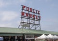 Sign over Pike Place Market, Seattle, Washington Royalty Free Stock Photo