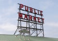 Sign over Pike Place Market, Seattle, Washington Royalty Free Stock Photo