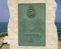 Memorial on the shoreline in Antibes to HMS Unbroken, a Royal Navy U-class submarine Royalty Free Stock Photo