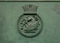 Memorial on the shoreline in Antibes to HMS Unbroken, a Royal Navy U-class submarine Royalty Free Stock Photo