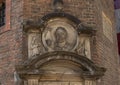 Gable stone for the Mason`s Guild, Waag Building, Amsterdam Royalty Free Stock Photo