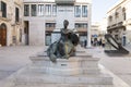 Closeup view of the personification of Liberty at the front of the statue of Sigismondo Castromediano in Lecce, Italy