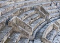 Closeup view, Roman amphitheatre, Piazza Sant`Oronzo, Lecce, Italy