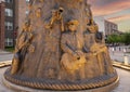 Closeup view \'Vision of the Arts\' sculpture by artist Barvo Walker at the Granville Arts Center in Garland.