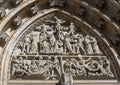 Closeup view of the Great West Door, St. Vitus`s Cathedral, Prague Castle, Czech Republic Royalty Free Stock Photo