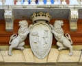 Coat of arms with lions, Palazzo Rosso, Genoa, Italy Royalty Free Stock Photo