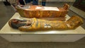 The coffin of Sennedjem on display in the NMEC in Cairo, Egypt. Royalty Free Stock Photo