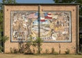 `The Golden Era` mural painted on the side of the historic Haywood House in Jefferson City, Texas. Royalty Free Stock Photo