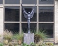 Copy of the man with wings atop the sculpture `Spirit of Flight` by Charles Umlauf.