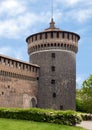 Corner Tower, Sforza Castle in Milan, Italy