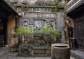 Courtyard wall with plants in the Tan Ky Merchant House, Hoi An, Vietnam