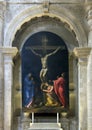 Crucifixion on display in the Church of San Biagio in Montepulciano, Italy. Royalty Free Stock Photo