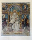 Detached fresco with Saint Bernard in the Museum of the Villa Melzi in Bellagio on Lake Como.
