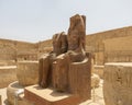 Statue of Ramesses and Maat, Hypostyle Hall past the second court of the Mortuary Temple of Ramesses III in Medina Habu.