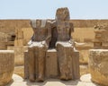 Statue of Ramesses and Maat, Hypostyle Hall past the second court of the Mortuary Temple of Ramesses III in Medina Habu.