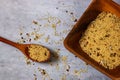 Dried couscous in the bowl