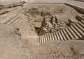 East entrance to the Saite Gallery of the Step Pyramid of Djoser in Egypt. Royalty Free Stock Photo