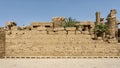 East wall of the Amenhotep III Court and West wall of the 3rd Pylon in the Karnak Temple complex near Luxor, Egypt. Royalty Free Stock Photo