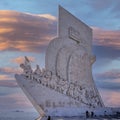 Monument of the Discoveries on the northern bank of the Tagus River in the civil parish of Santa Maria de Belem, Lisbon, Portugal.