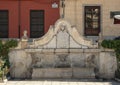 El Pilar del Toro by Diego de Siloe, a 16th century fountain in in Plaza de Santa Ana, Granada, Sapin. Royalty Free Stock Photo