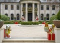 Nutcrackers, wreaths, elfs and gifts decorating a mansion in Dallas, Texas.