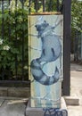 Racoon painted on an electrical box in Philadelphia, Pennsylvania