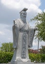 Emperor Wu of Han stone statue in Chinatown in Richardson, Texas.