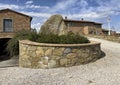 Engraved stone sign forThe Cantina Canaio Winery near Cortona in Tuscany, central Italy.
