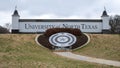 Entrance sign for the University of North Texas in Denton, Texas. Royalty Free Stock Photo