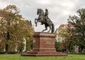 Equestrian statue Francis II Rakoczi, Kossuth Lajos square, Budapest, Hungary Royalty Free Stock Photo