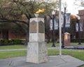 Eternal flame memorial historic Katy Plaza in Denison, Texas.