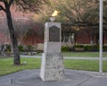 Eternal flame memorial historic Katy Plaza in Denison, Texas.