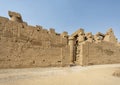 Exterior of the North wall of the Great Hypostyle Hall in the Precinct of Amon-Re in the Karnak temple complex near Luxor, Egypt. Royalty Free Stock Photo