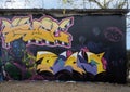 Facke Uno portion of a graffiti style mural by @facke_uno and Joe Skilz at the
