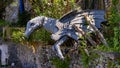 Fallen hypogriff sculpture by Renato Guttuso, Museo del Parco in Portofino, Italy
