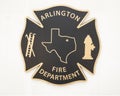 Symbol on the honor wall for `Heroes Park` honoring Arlington police and firefighters who have fallen in the line of duty. Royalty Free Stock Photo